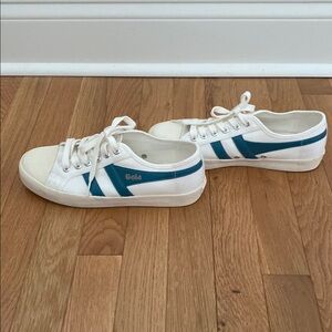 Gola Women’s White and Blue Canvas  Sneakers - 8